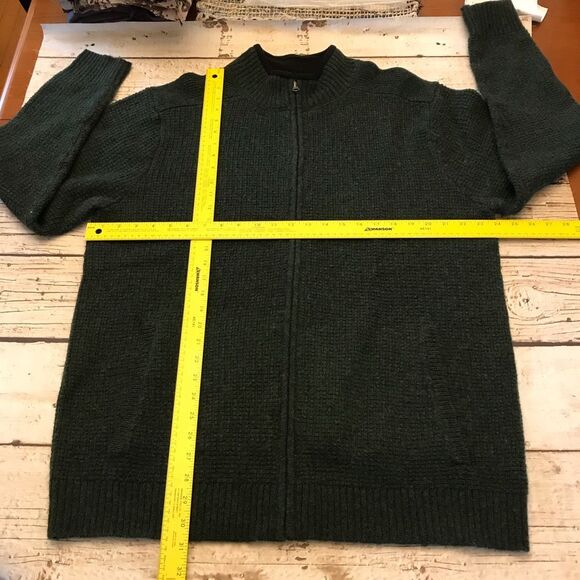 Pendleton Mens Green 100% Shetland Wool Full Zip Sweater Size XL - Picture 11 of 16